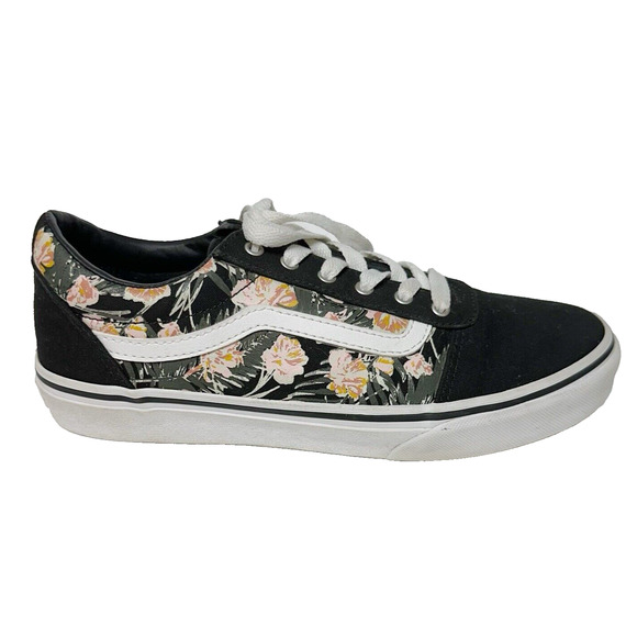 VANS Old Skool Ward Palm Dark Floral Low Top Lace Up Canvas Sneakers Womens Sz 6 - Picture 1 of 12